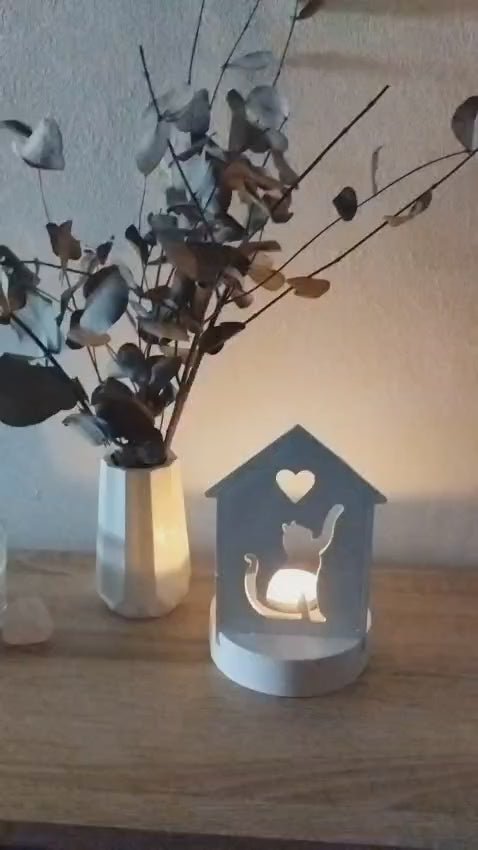Porta velas Gato